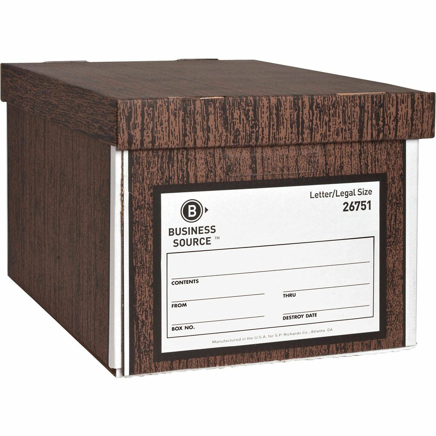 BUSINESS SOURCE™  
Letter/Legal Size 26751  
CONTENTS THRU FROM DESTROY DATE  
BOX NO.  
Manufactured in the U.S.A. for S.P. Richards Co., Atlanta, GA