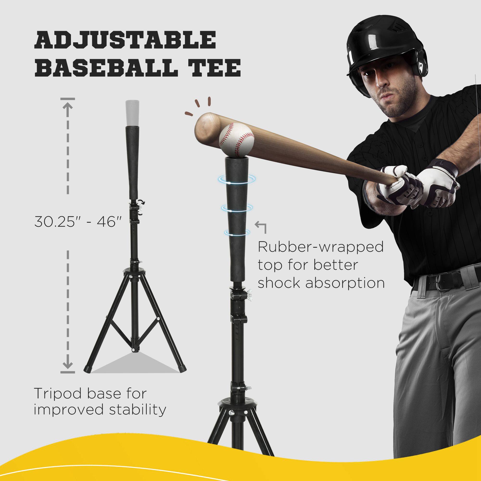 ADJUSTABLE BASEBALL TEE
30.25" - 46"
Rubber-wrapped top for better shock absorption
Tripod base for improved stability