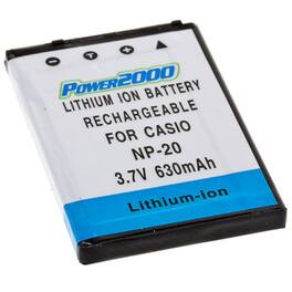 Power2000 - NP-20 3.7V 630mAh Rechargeable Lithium-Ion Battery for Casio Exilim Digital Cameras
