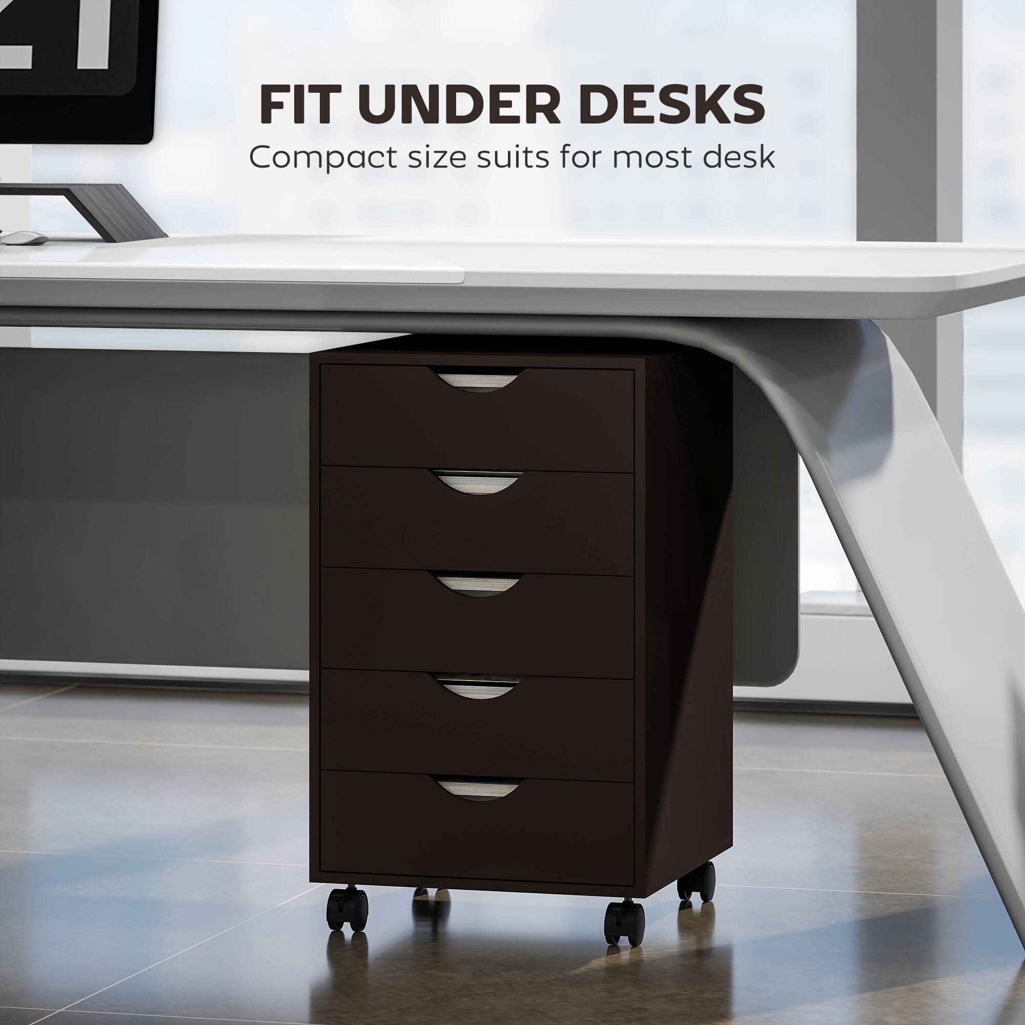 FIT UNDER DESKS  
Compact size suits for most desk