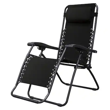 Front. Caravan Sports - Caravan Sports Zero Gravity Outdoor Folding Camping Patio Lounge Chair, Black - Black.