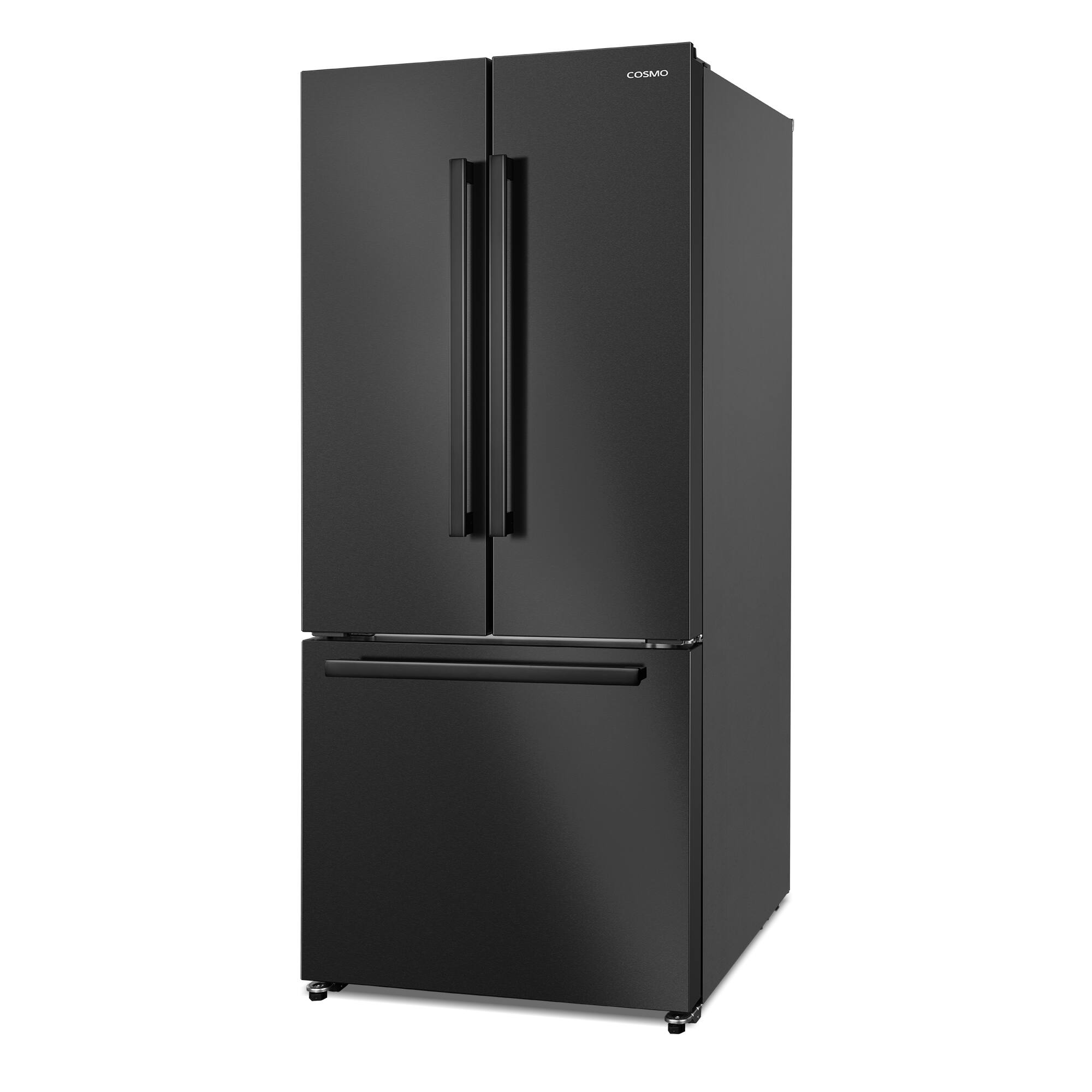 Alt View 1. COSMO - COS-RFFV183GHBK 30 in. Vista Collection 17.5 cu. ft. Counter Depth 3-Door French Door Refrigerator, Freezer Drawer - Matte Black.