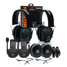 Walker’s - Walkers Razor Walkie Talkie Bundle with Ear Muff (Black) and Accessories