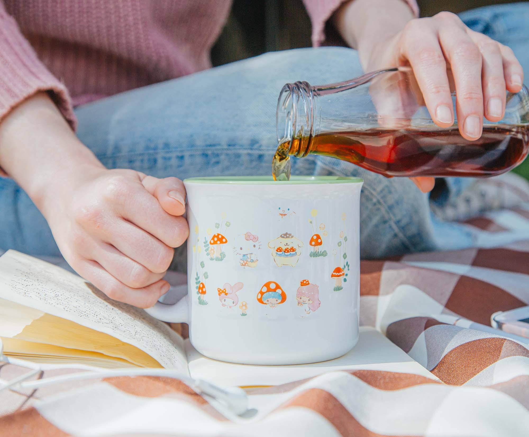 Alt View 5. Silver Buffalo - Sanrio Hello Kitty and Friends Mushroom Crew 20-Ounce Ceramic Camper Mug - Green.