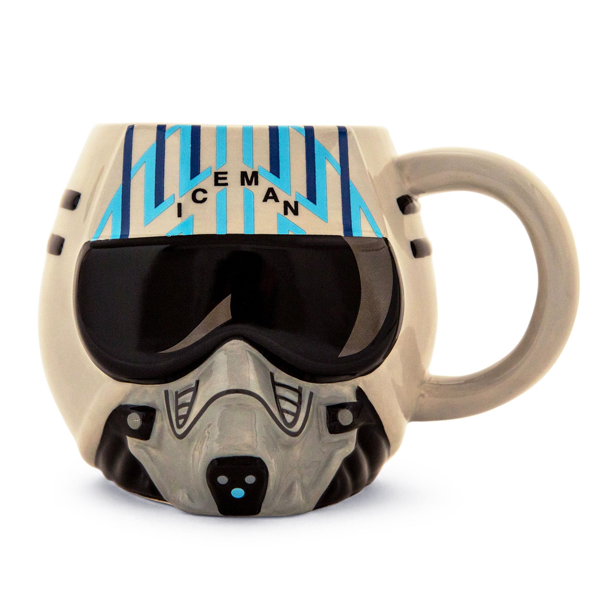 Front. Silver Buffalo - Top Gun: Maverick Iceman Helmet Sculpted Ceramic Mug | Holds 20 Ounces - Silver.