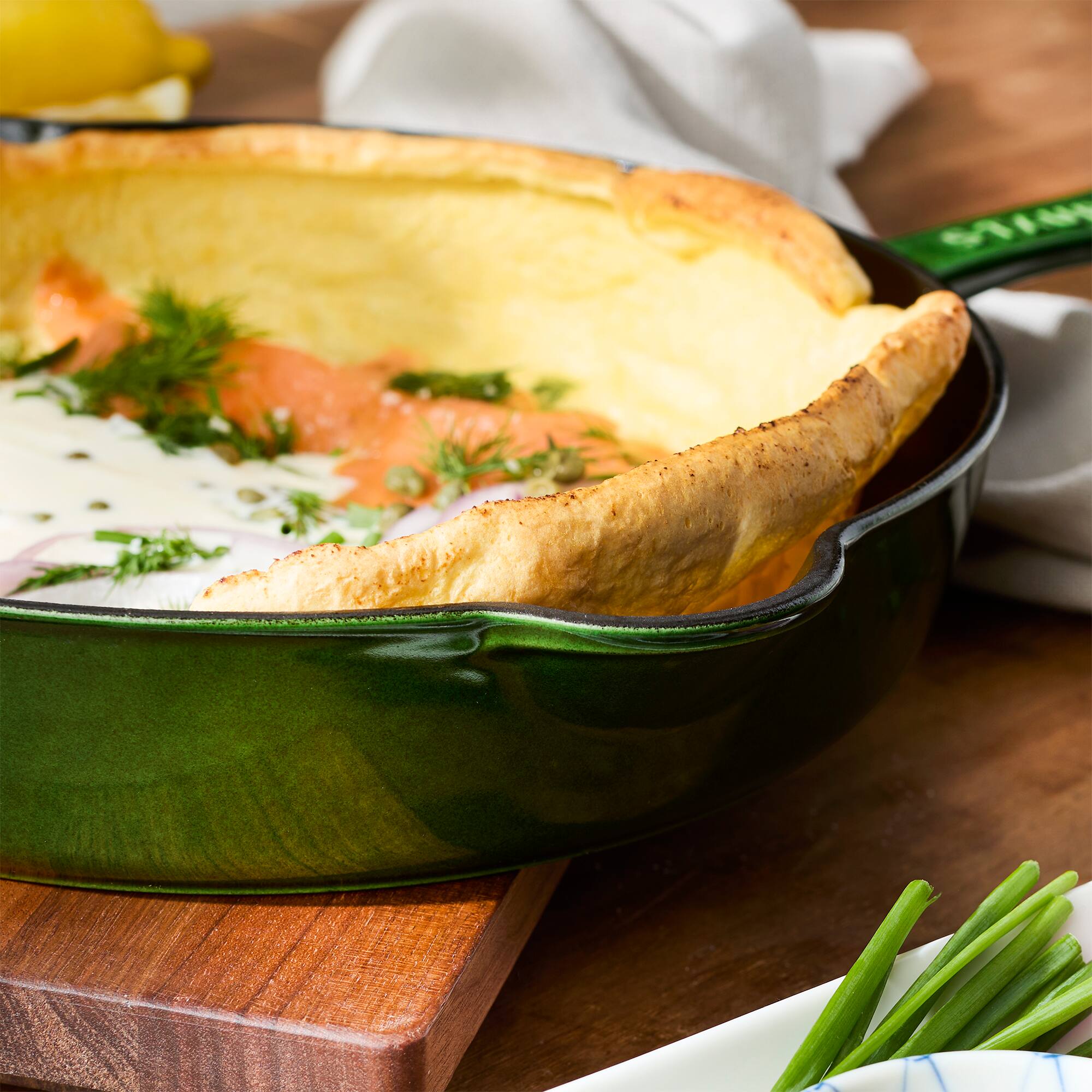 Alt View 3. Staub - Staub Cast Iron 11-inch Traditional Skillet - Basil - Basil.