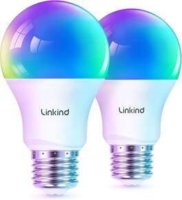 Linkind - A19 800 Lumens Smart LED Blub, Matter Compatible, Coloring Changing (2-Pack) - Multicolor