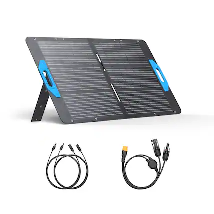 Front. Anker - SOLIX PS100 Portable Solar Panel 100W - Black.