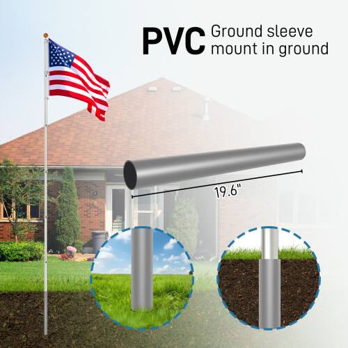 PVC Ground sleeve mount in ground 19.6"