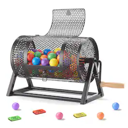 VEVOR - Raffle Ticket Spinner, 11.6" x 6.6" Holds 2500 Tickets or 100 Ping Pong Balls, Raffle Drum Lottery Spinning Cage - Black