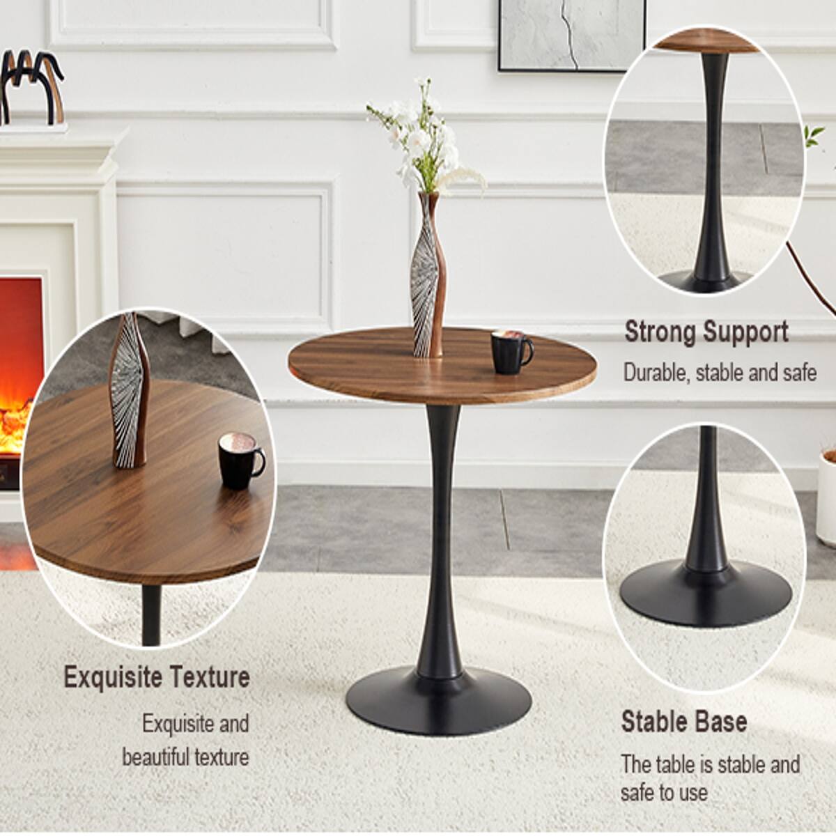 - Strong Support: Durable, stable and safe
- Exquisite Texture: Exquisite and beautiful texture
- Stable Base: The table is stable and safe to use