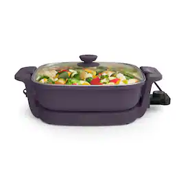 Bella - Fits-anywhere Kitchenware: 12" x 12" Make & Take Non-Stick Electric Skillet - Plum