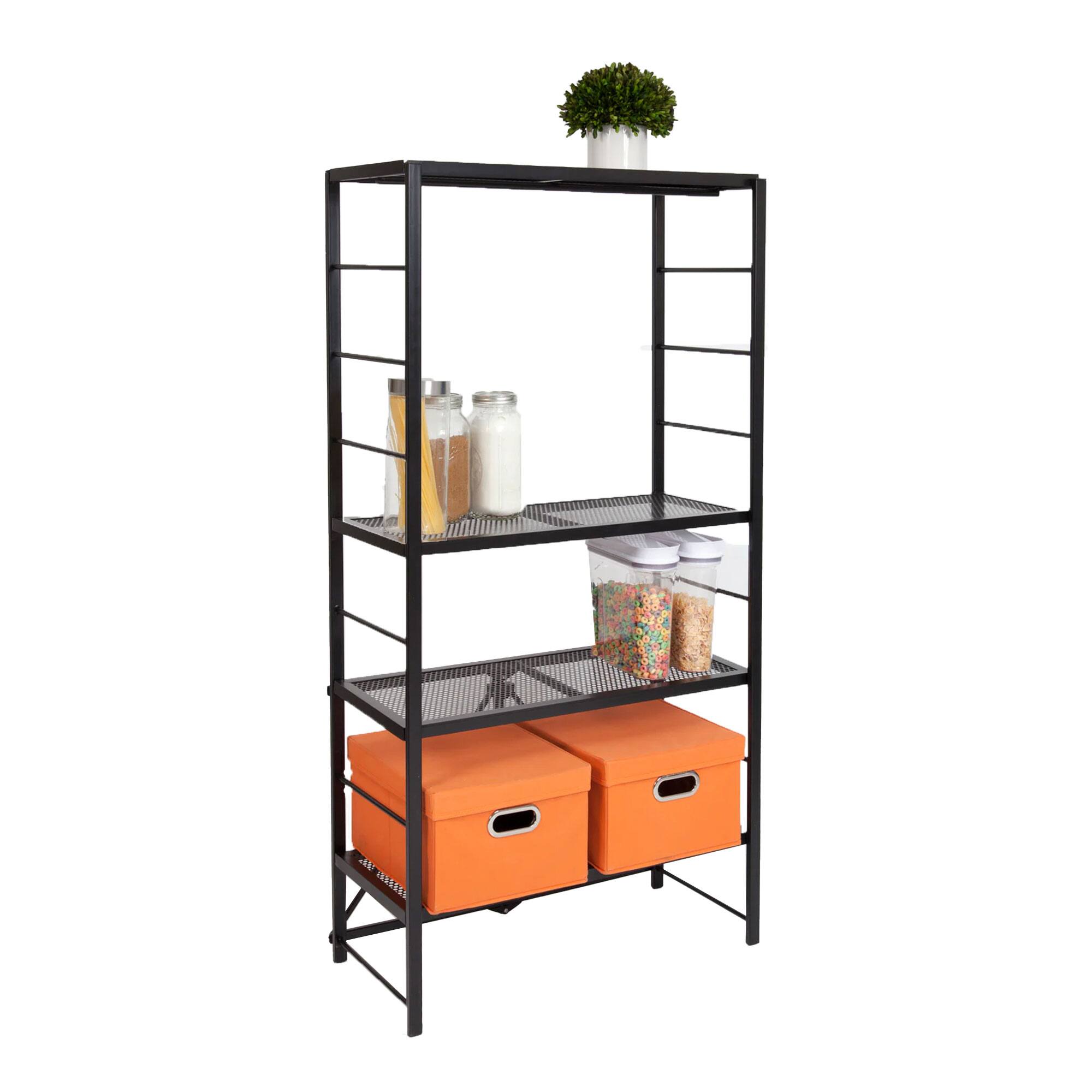 Alt View 3. Origami - Origami R2 Series Folding Steel Adjustable Shelving Storage Rack, 2 Pack, Black - Black.