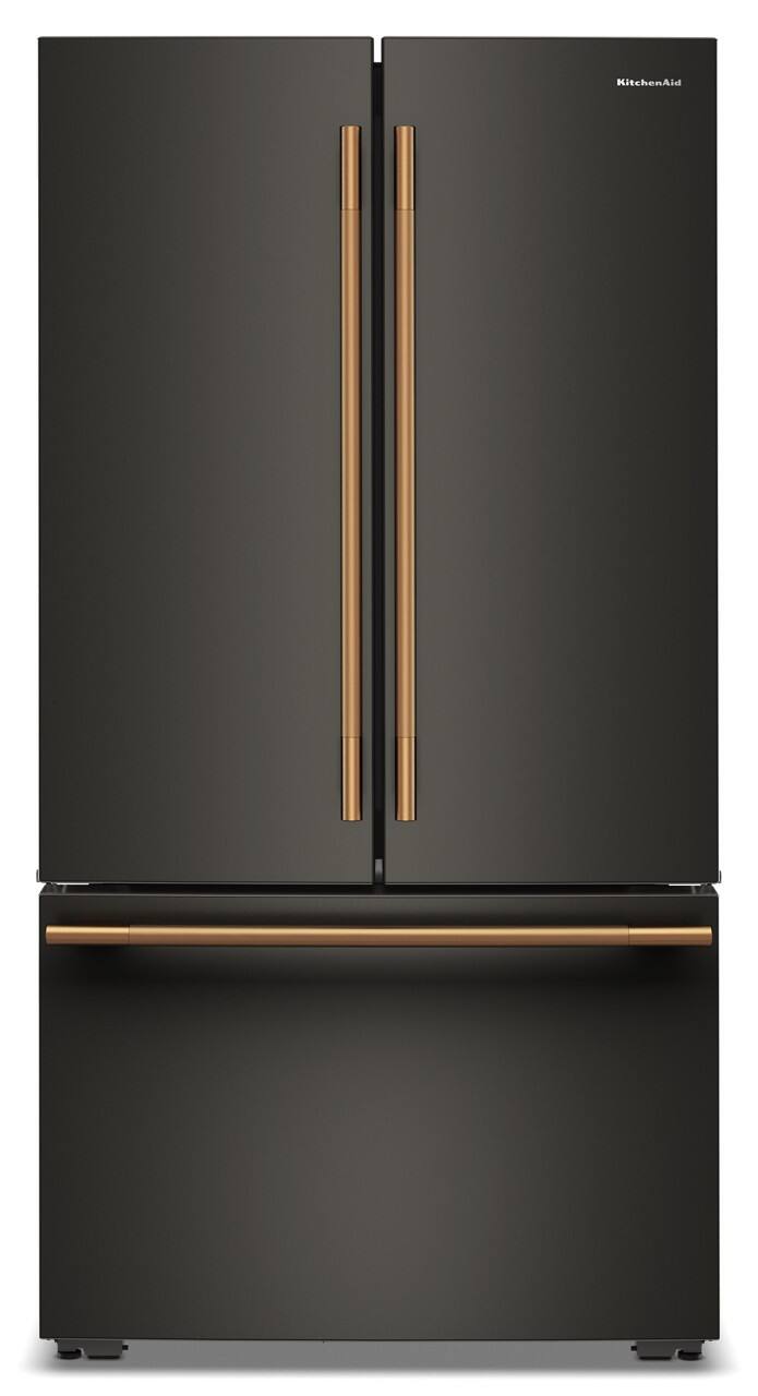 Alt View 10. KitchenAid - 24 Cu. Ft. French Door Counter-Depth Refrigerator  with Internal Water Dispenser - Black Ore.