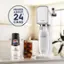 The text on the image is already grouped and correctly written. It reads: "Makes about 24 CANS sodastream 9 sodastream PEPSI ZEHO SUGAR sodastream ORINK MIX HAREs ARUUT SL "when prepared according to instructions: equivalent of about 24-12  oZ cons 148FL az 48 mL."