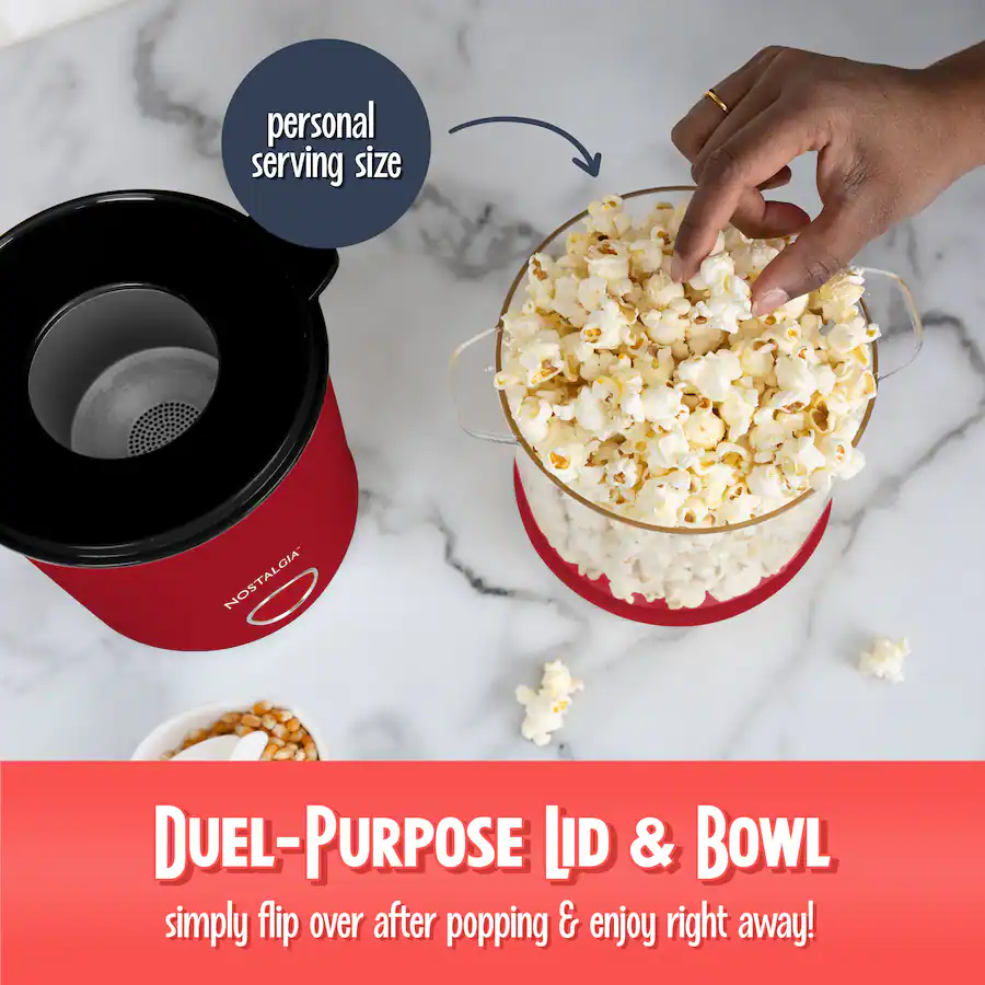 Popcorn Process Nostalgia 8 Cup Hot Air Popcorn Maker & Bowl Red - Best Buy