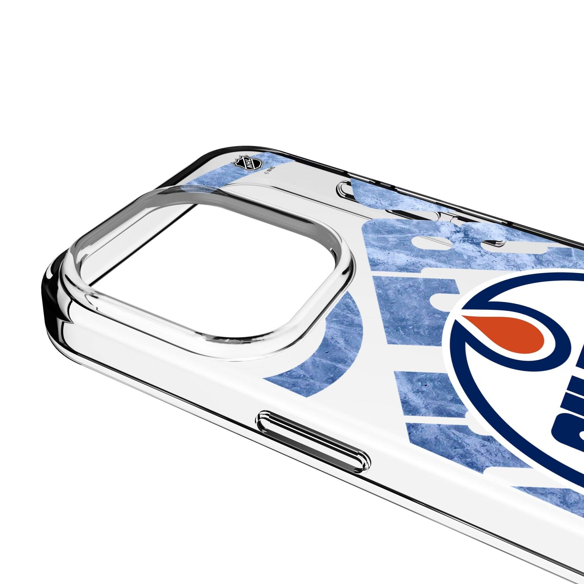 Alt View 2. Keyscaper - Edmonton Oilers iPhone Clear Ice Case - 15 Pro - Multicolor.