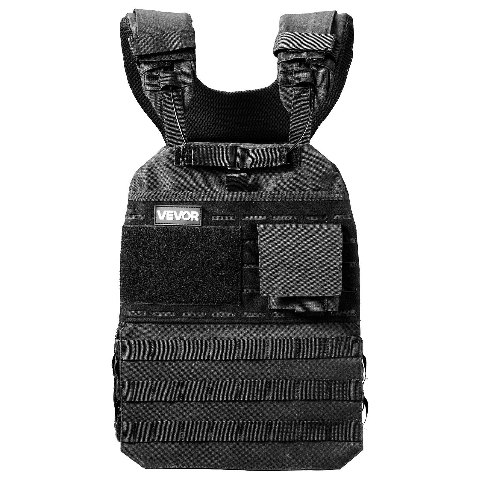 Alt View 5. VEVOR - Weighted Vest, Body Weight Vest with Shoulder Pad, and Reflective Stripe, Exercise Set for Men Women, Workout Equipment - Black.