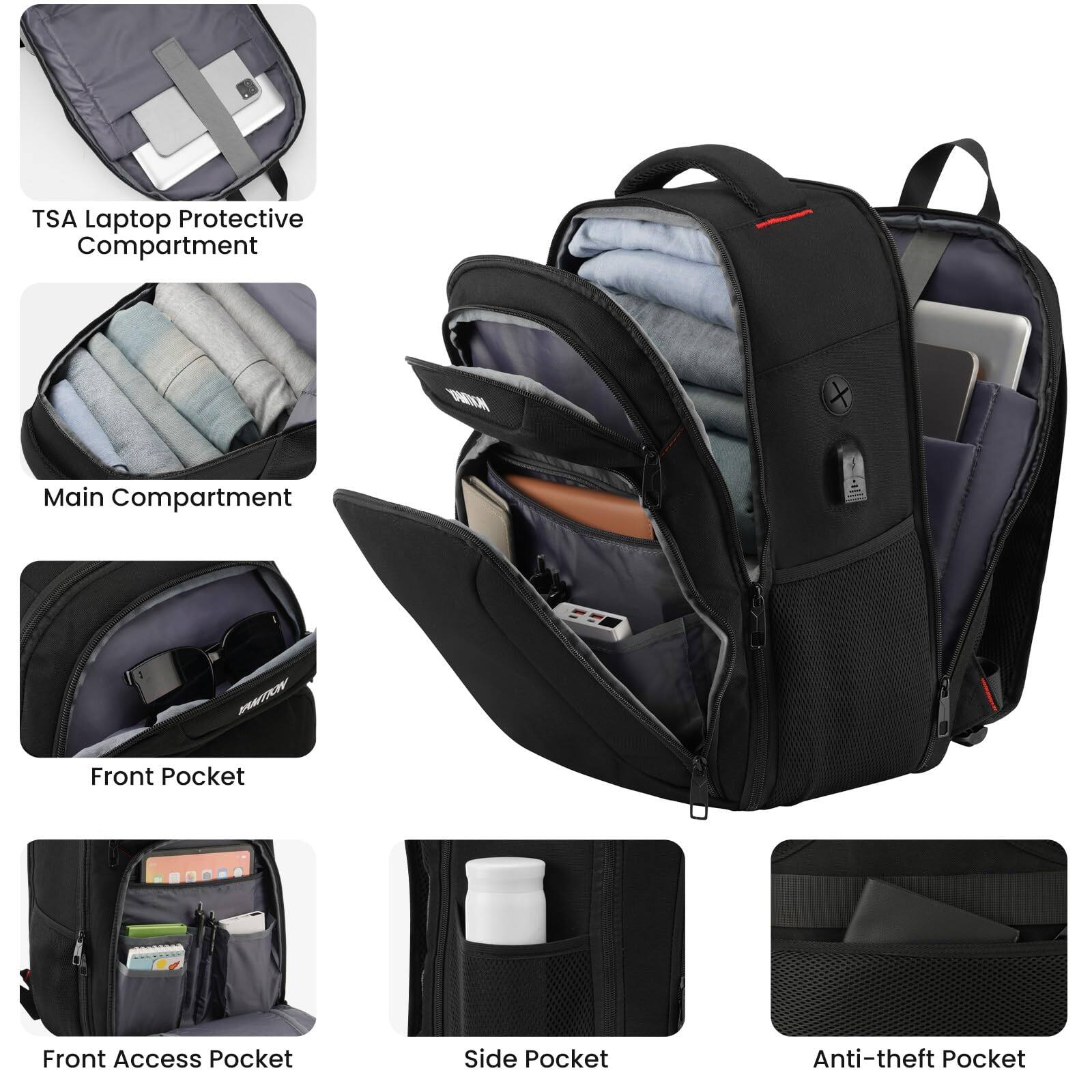 Cozy Serene Large Travel Backpack With Laptop Compartment Tsa Friendly ...