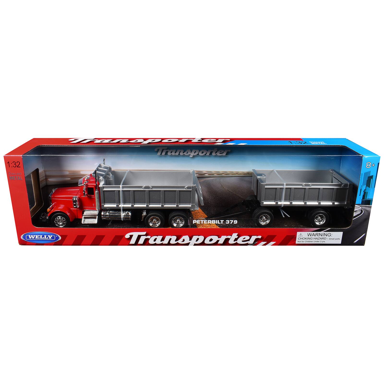 Transporter Lep Transporter 1:32 Diecast METAL  
8 WELLY PETERBILT 379  
WARNING: Transporter CHOKING HAZARD - Small parts. Not for children under 3 years.