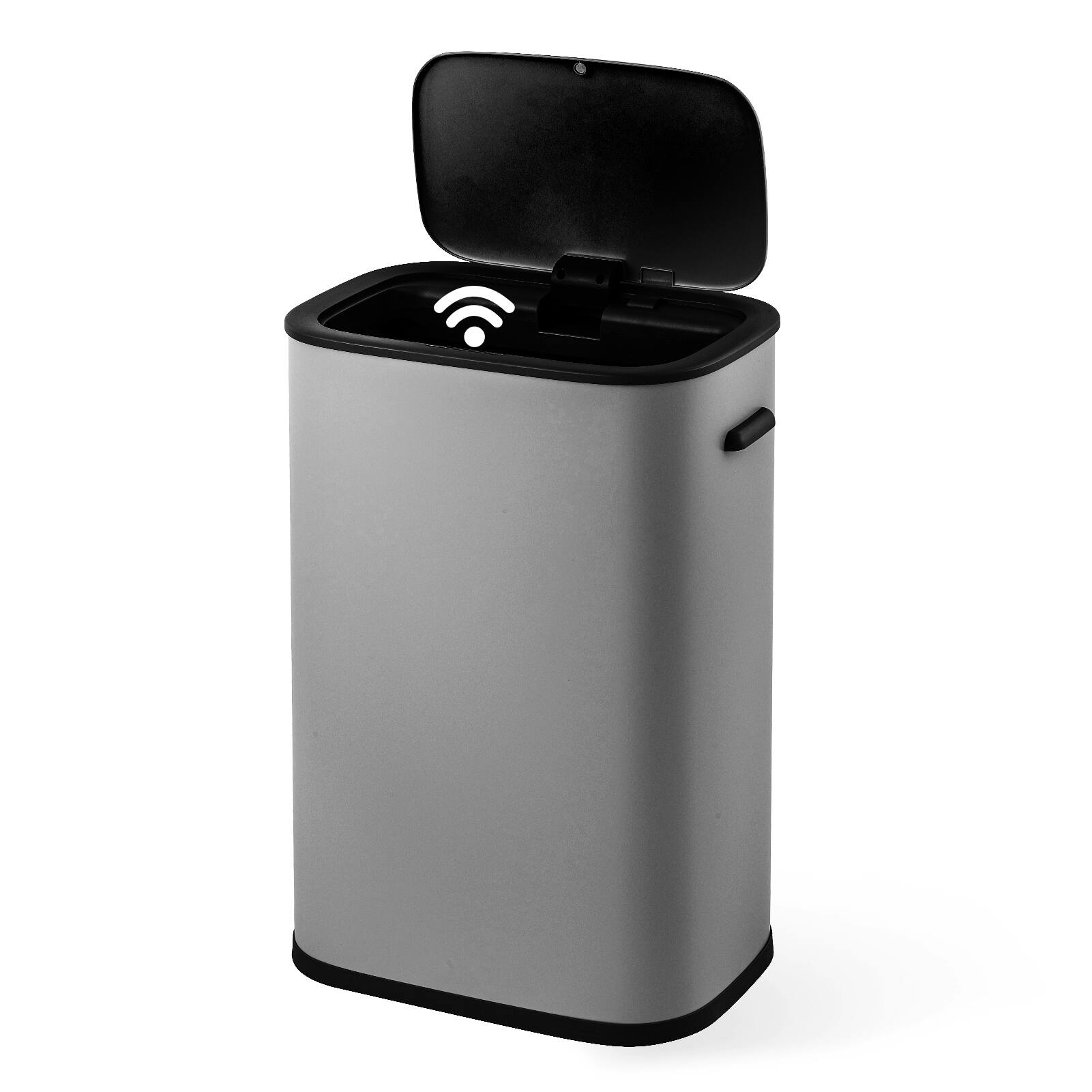 Alt View 1. Acekool - Stainless Steel Waste Bin 13 Gallon Motion Sensor Trash Can Smart Trash Can for Bathroom Bedroom Kitchen.