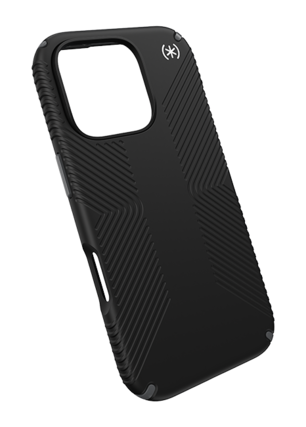 Front. Speck - Speck Presidio2 Grip with MagSafe Black Case - iPhone 16 Pro - Black.