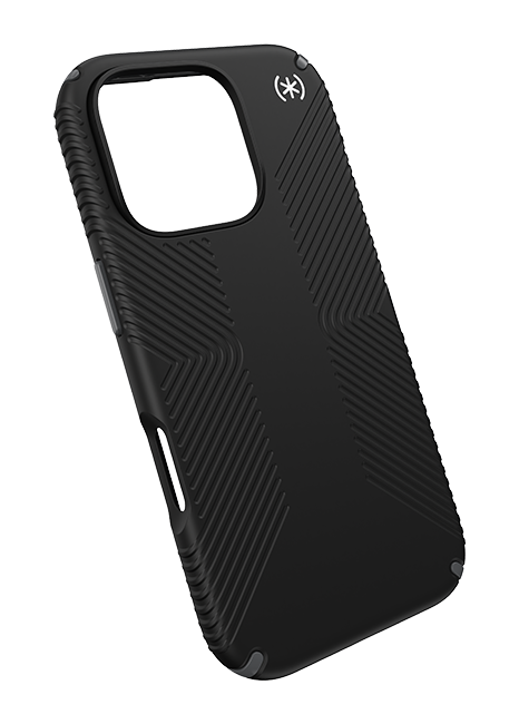 Front. Speck - Speck Presidio2 Grip with MagSafe Black Case - iPhone 16 Pro - Black.