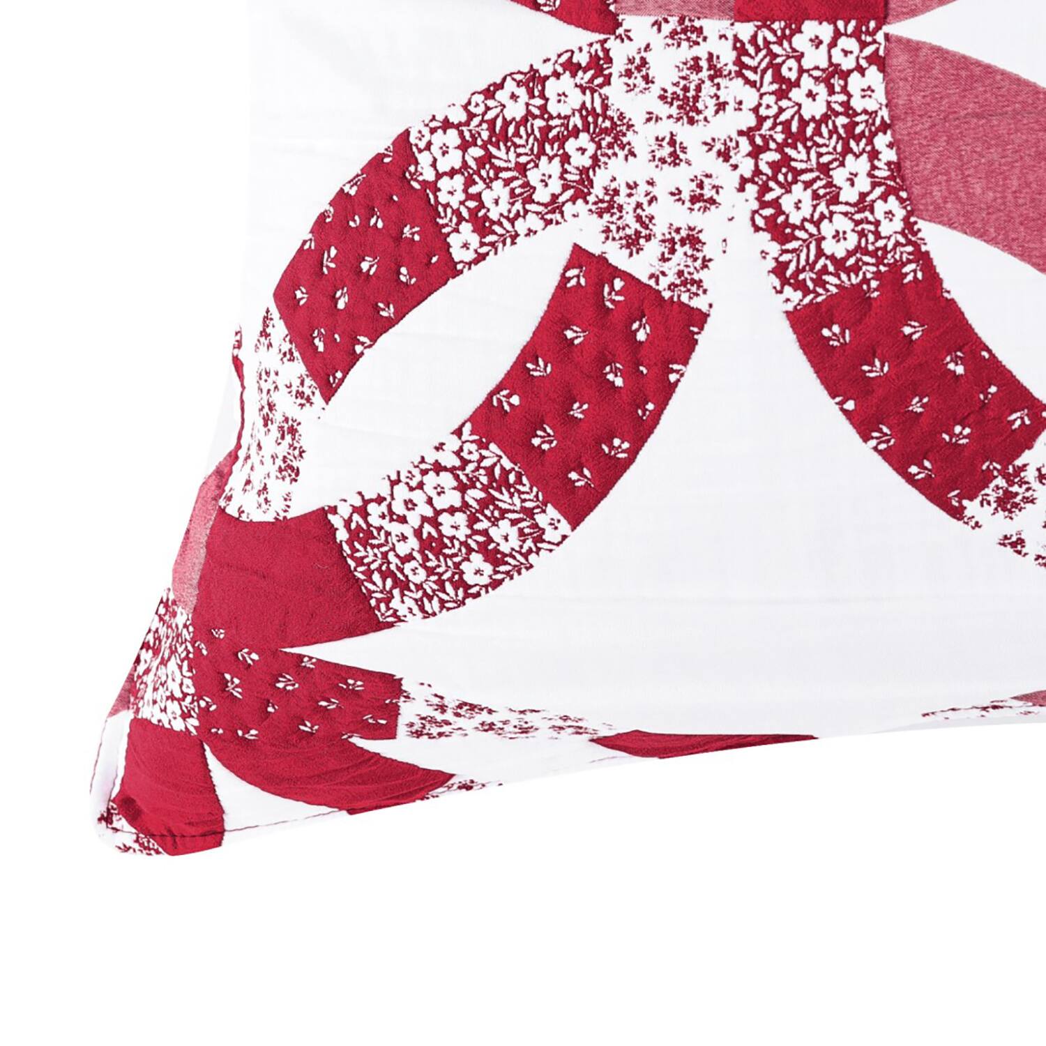 Alt View 1. Greenland Home Fashions - Greenland Home Fashions 100% Jacquard Woven Polyester Wedding Ring Sham Standard Red - Red.