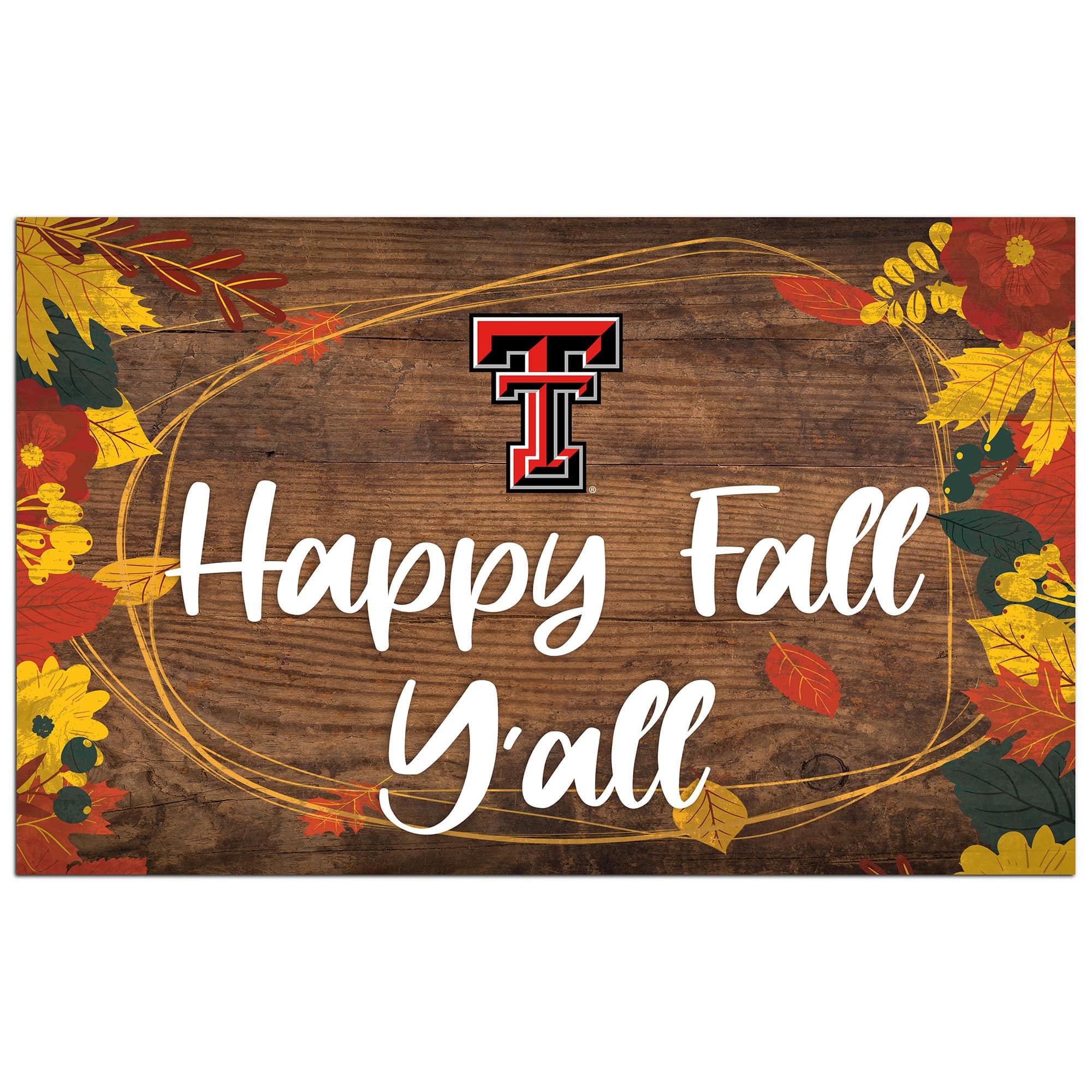 Fan Creations - Texas Tech Red Raiders 11'' x 19'' Happy Fall Y'all Sign - Brown price history on PriceWatchPro