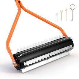VEVOR - Lake Weed Roller, 14.1 ft Stainless Steel Lake & Pond Weed Removal Tool, Muck Razer Aquatic & Sludge Tiller, Rid Roots - Black,Orange