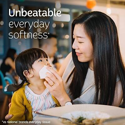 Unbeatable everyday softness*  
vs national brands everyday tissue