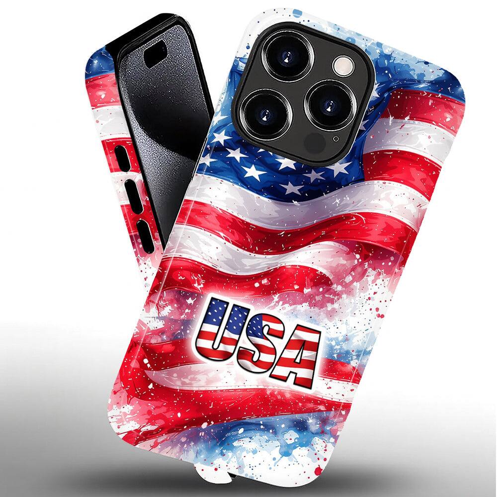 Alt View 1. BUBM - Smartphone Case for iPhone - 2-Layer Durable Smartphone Protection Case - USA Pride - USA Pride for iPhone 16 Pro Max.