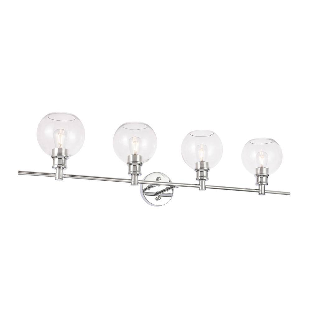 Alt View 8. Living District - Collier 4 light Chrome and Clear glass Wall sconce - Chrome And Clear Glass.
