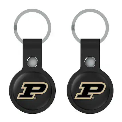 Front. Keyscaper - Black Purdue Boilermakers Two-Pack AirTag Holders - No Size - Black.
