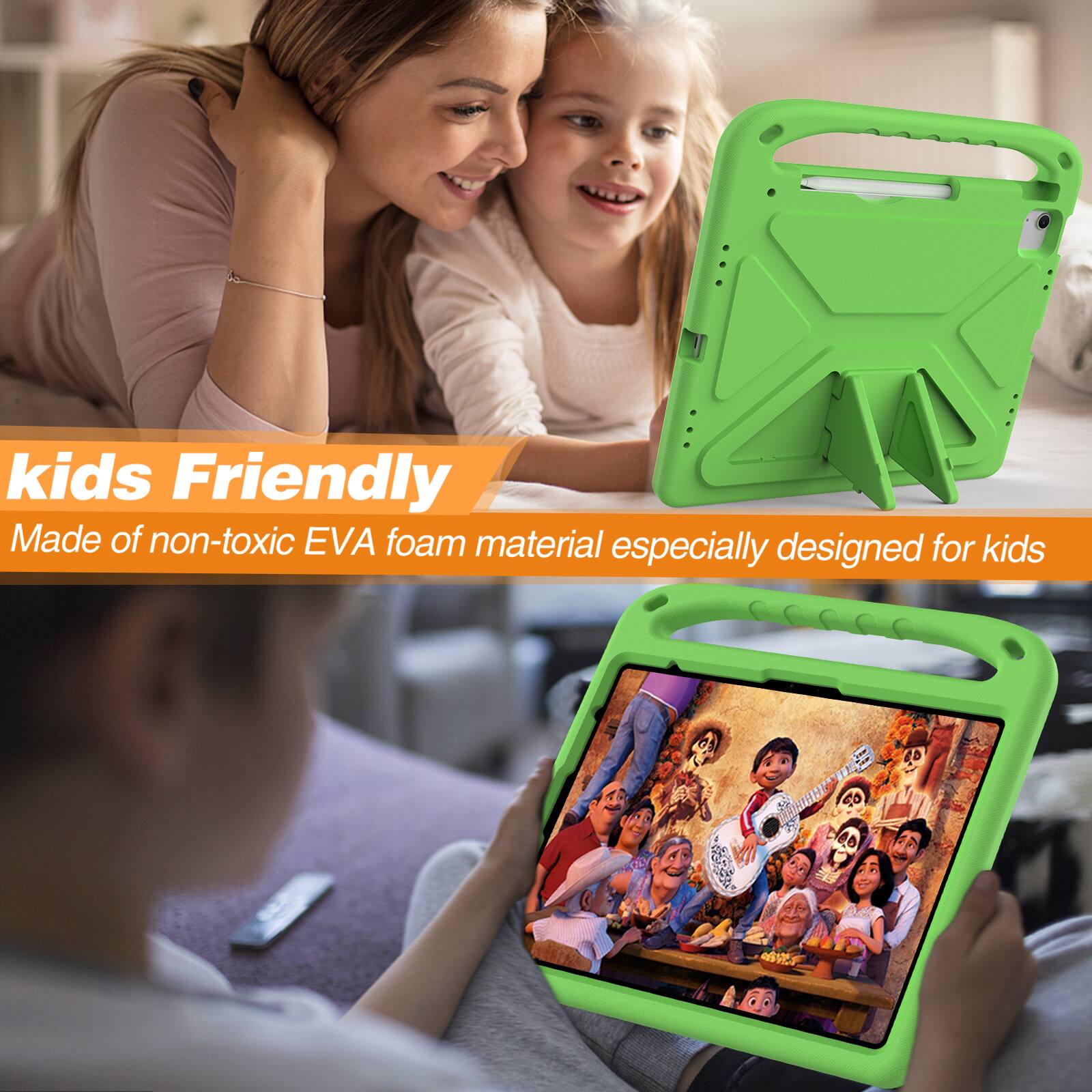 kids Friendly  
Made of non-toxic EVA foam material especially designed for kids