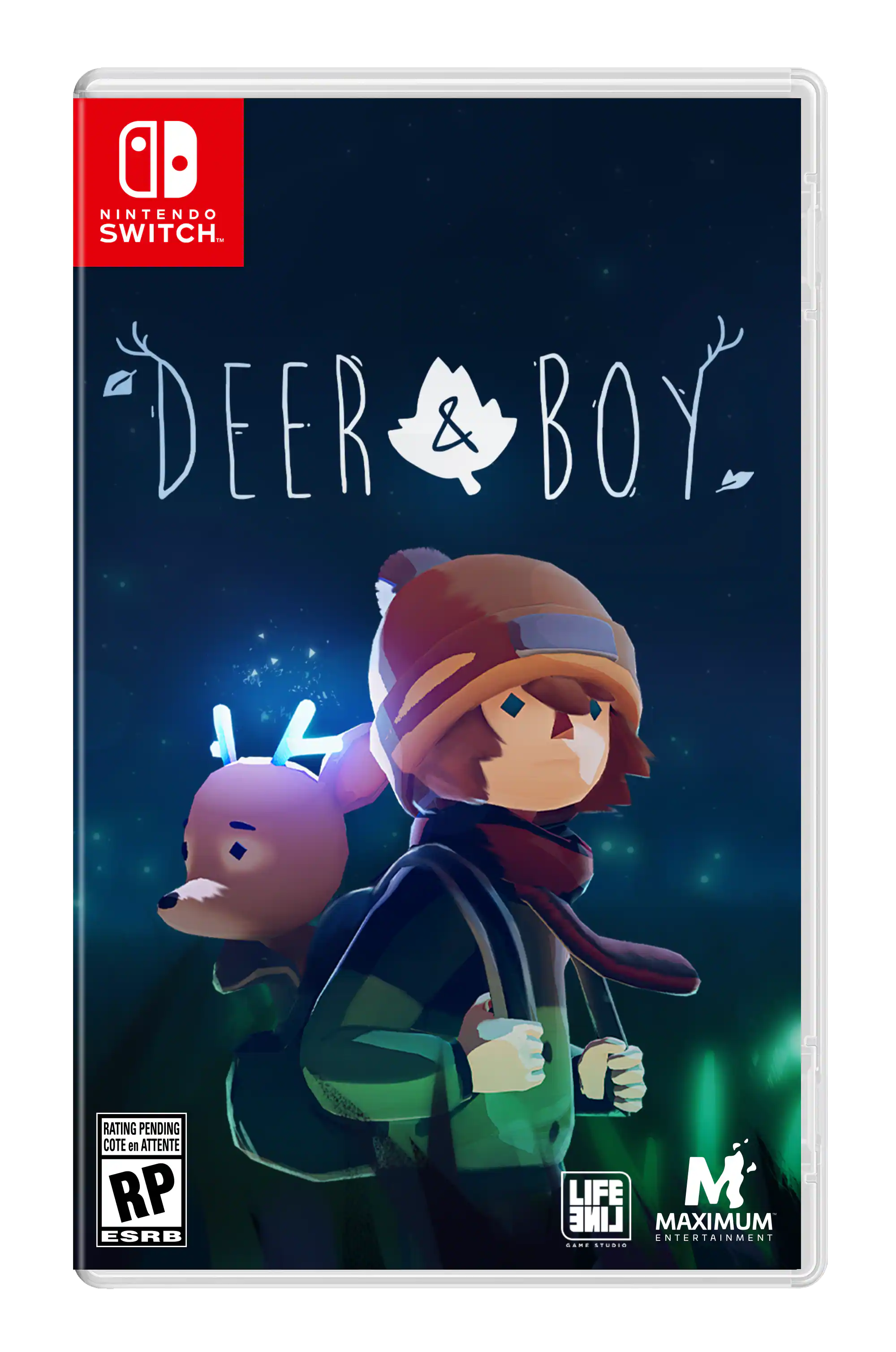 NINTENDO SWITCH  
DEER & BOY  
RATING PENDING  
COTE EN ATTENTE RP  
ESRB  
LIFE GAME STUDIO  
MAXIMUM ENTERTAINMENT