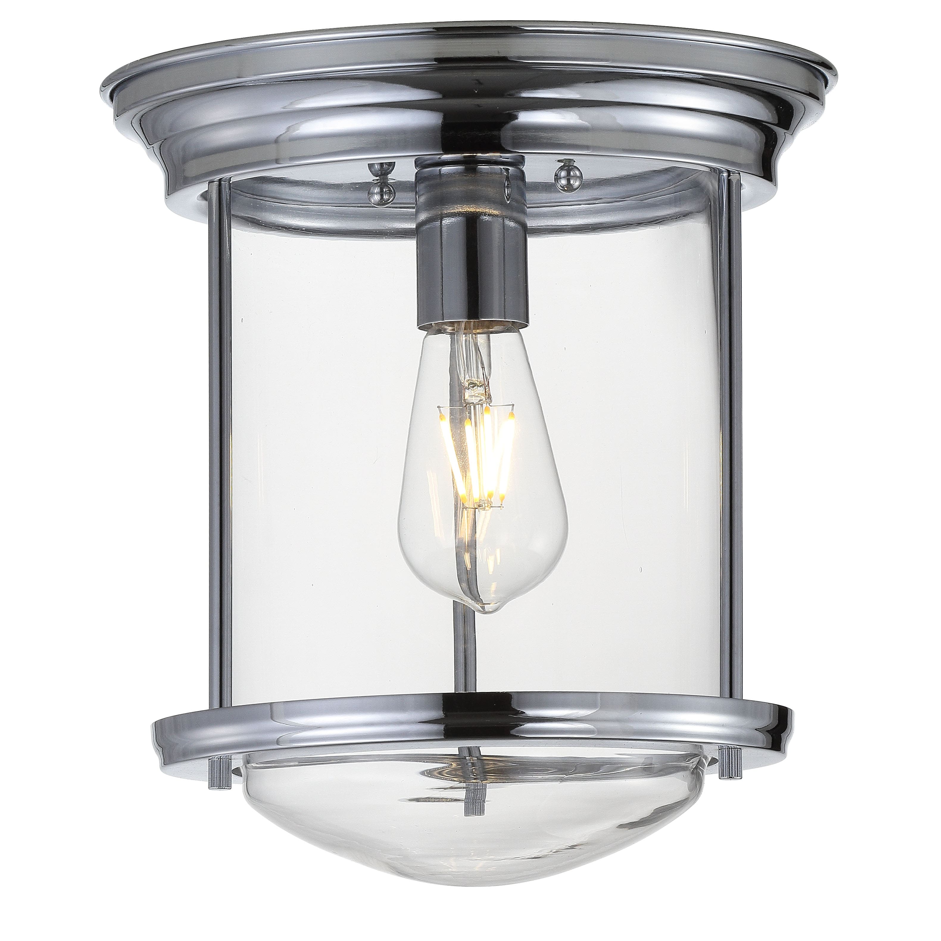 "Jonathan Y - Savannah 10.25"" Metal/Glass LED Flush Mount - Chrome" price history on PriceWatchPro
