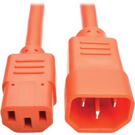 Eaton Tripp Lite Series PDU Power Cord, C13 to C14 - 10A, 250V, 18 AWG, 2 ft. (0.61 m), For Computer, Scanner - Orange