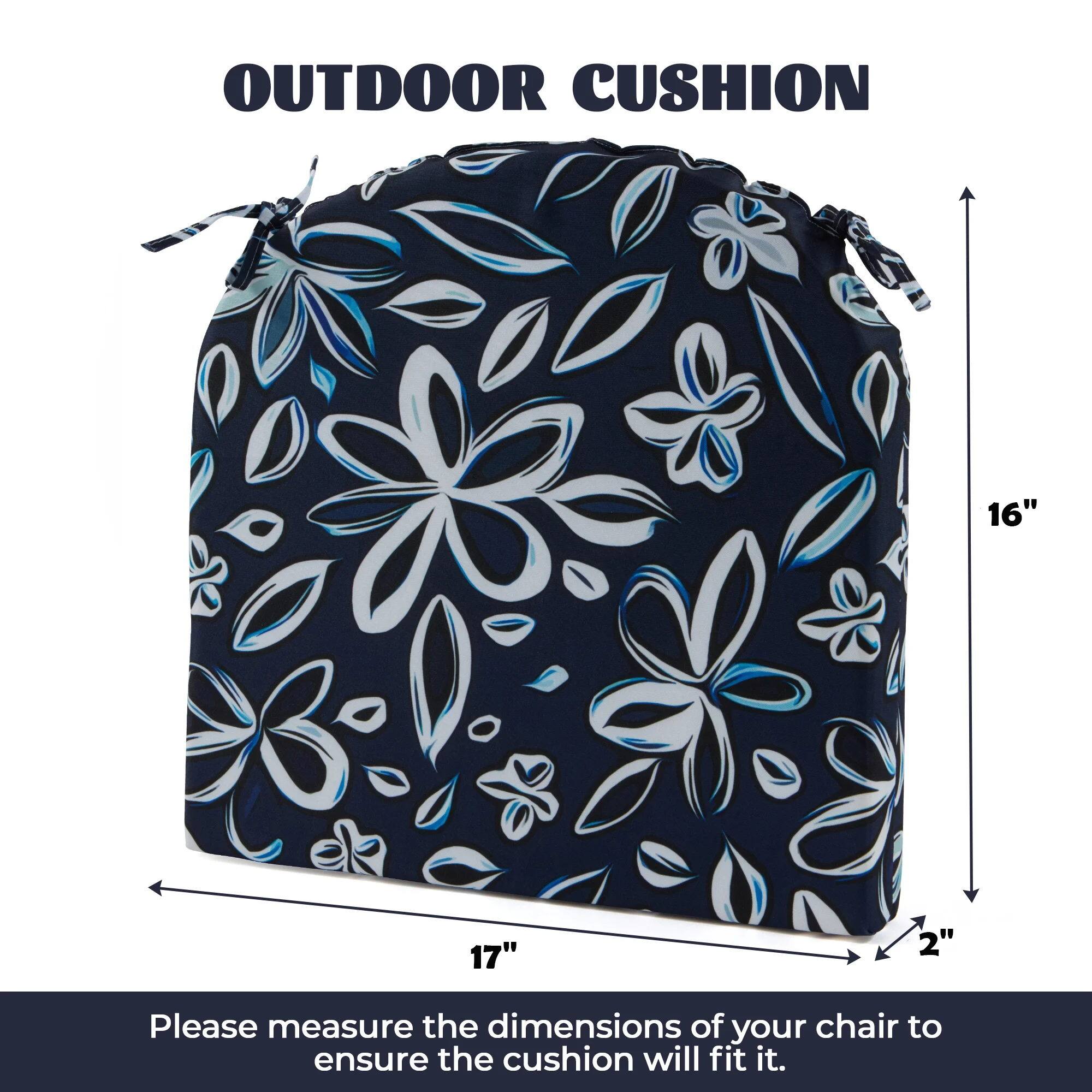 OUTDOOR CUSHION

16"
17"
2"

Please measure the dimensions of your chair to ensure the cushion will fit it.
