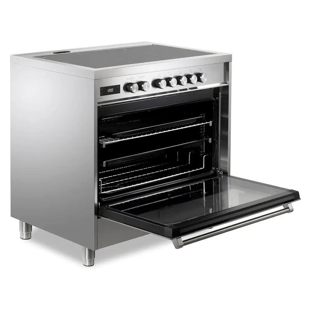 Alt View 3. Verona - Verona 36 inch Ultima Collection Freestanding Induction Range with 5 Elements, 5 cu. ft. Oven Capacity (Stainless Steel) - Stainless Steel.