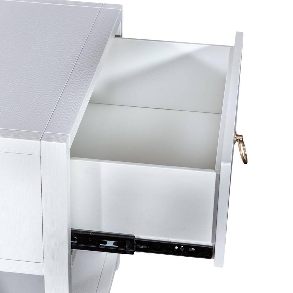 Alt View 4. Liberty Furniture Industries - East End 1 Drawer 1 Shelf Accent Table in Wirebrushed White - White.
