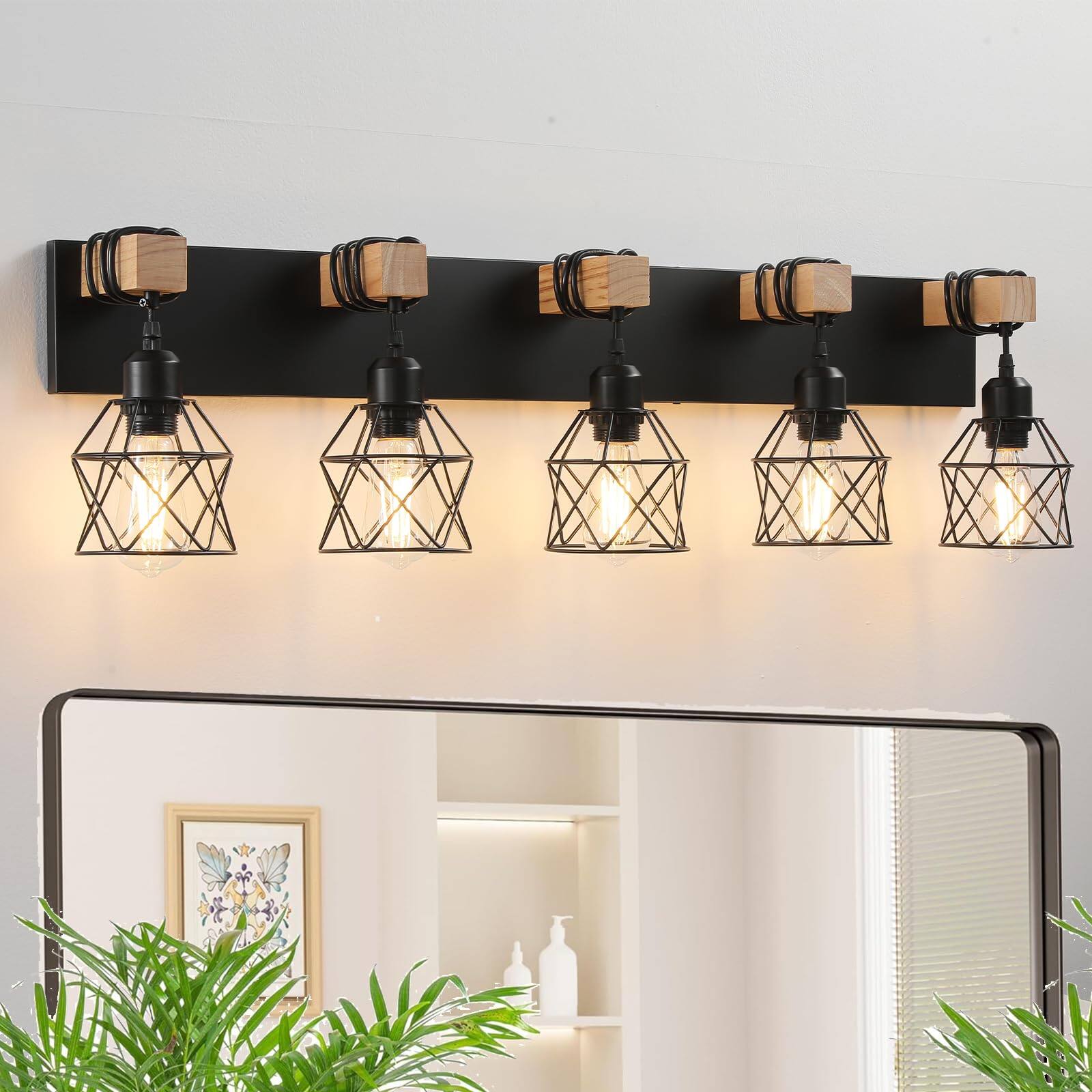 Earthley Blooms Farmhouse Vanity Light Fixture Bathroom Lighting ... - Metal Industrial Apartment Lighting Fixtures For Bathroom