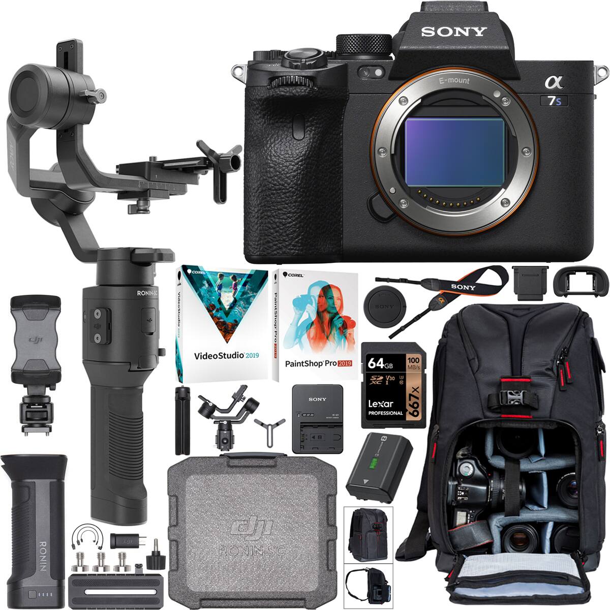 - SONY E-mount α7s II
- RONIN SC
- VideoStudio 2019
- PaintShop Pro 2019
- SONY 64GB 100MB/s Lexar PROFESSIONAL 667x
- RONIN SC
- SONY
- 64GB 100MB/s Lexar PROFESSIONAL 667x
- SONY
- RONIN SC