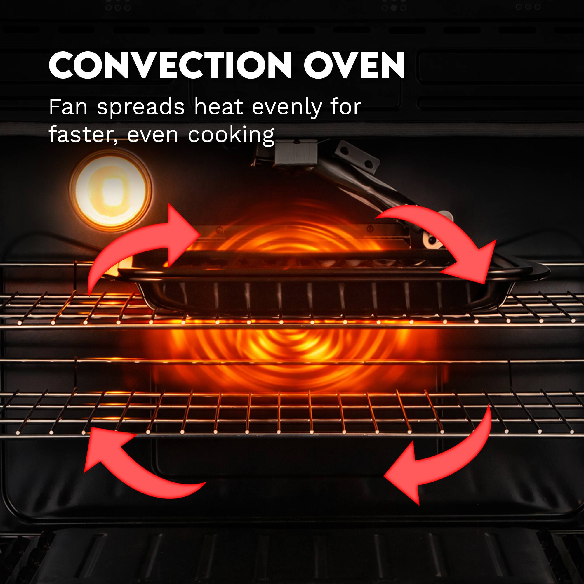 CONVECTION OVEN  
Fan spreads heat evenly for faster, even cooking