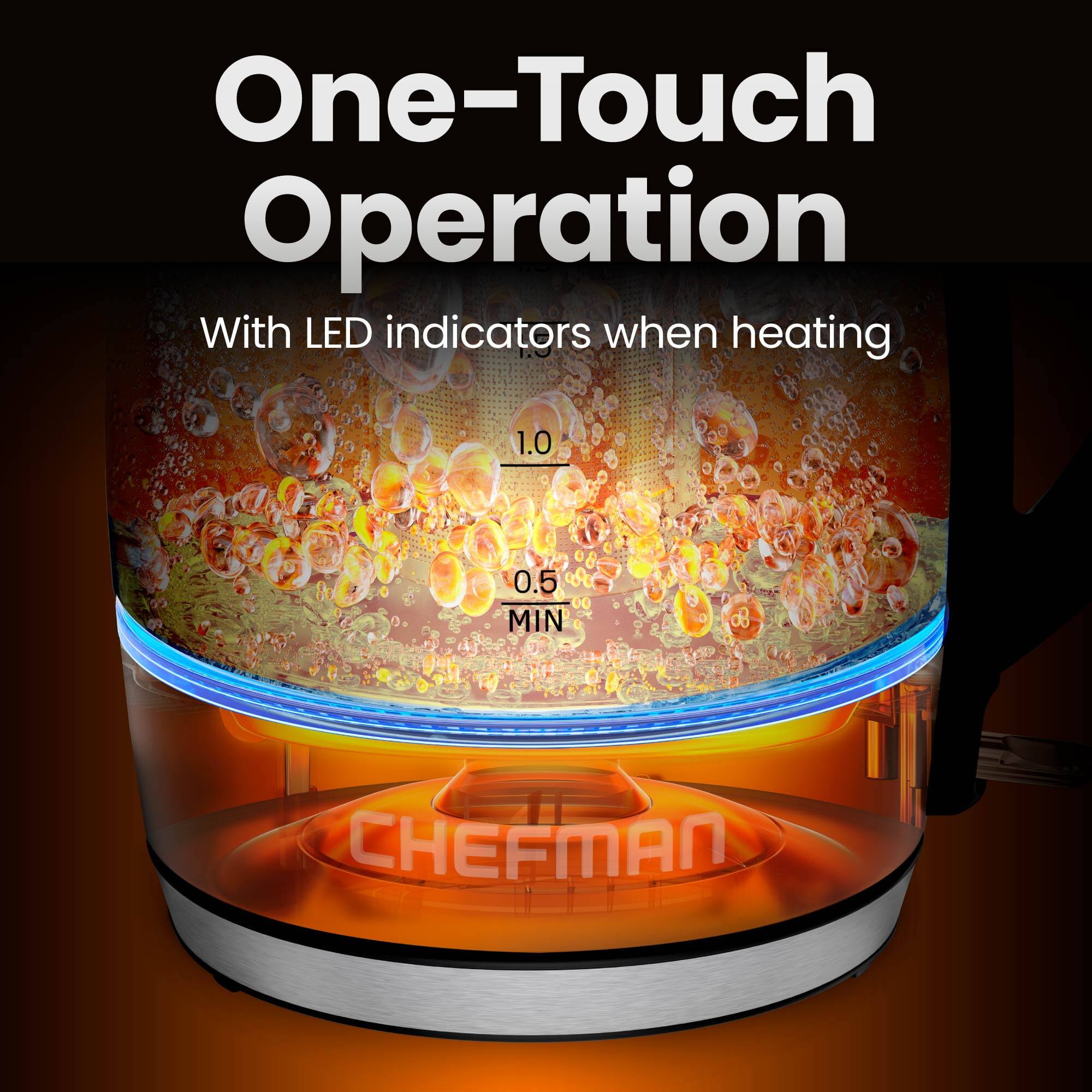 One-Touch Operation  
With LED indicators when heating  
1.0  
0.5 MIN  
CHEFMAN