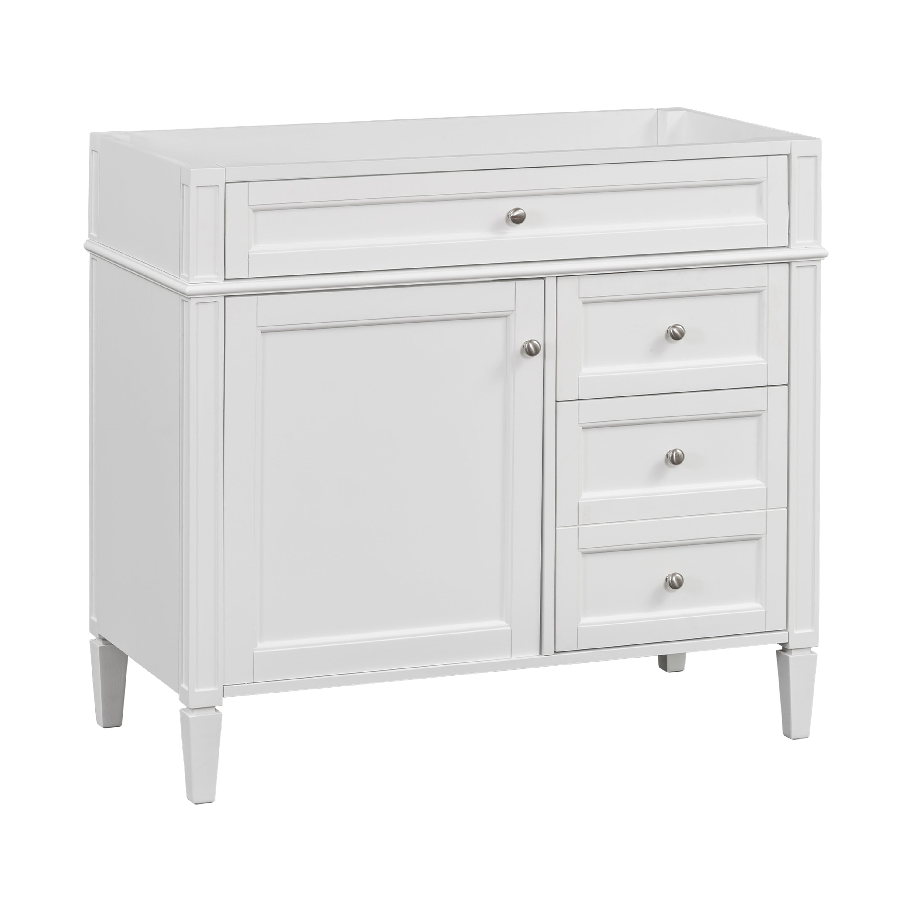 Alt View 5. Boyel Living - 36 Inch Modern Bathroom Vanity Cabinet Two Drawers Tip Out No Sink White - White.