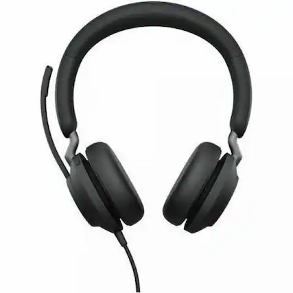 Front. Jabra - Jabra Evolve2 40 SE Headset - Microsoft Teams Certification - Stereo - USB Type A, USB Type C - Wired - 20 Hz to 20 kHz - Red.
