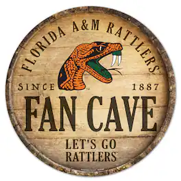 WinCraft - Florida A&M Rattlers 14'' Circular Wood Sign - Multicolor