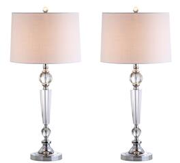 Jonathan Y - Emma 29.5" Crystal LED Table Lamp, (Set of 2) - Clear
