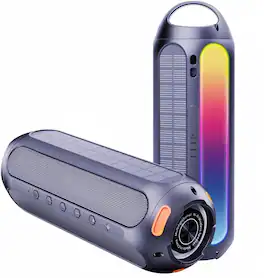 PRIMEPLUS - Magnetic Golf Bluetooth Speaker, 30W Golf Speakers Outdoor Portable Wireless Speakers IPX6 Waterproof with LED RGB Light - Black